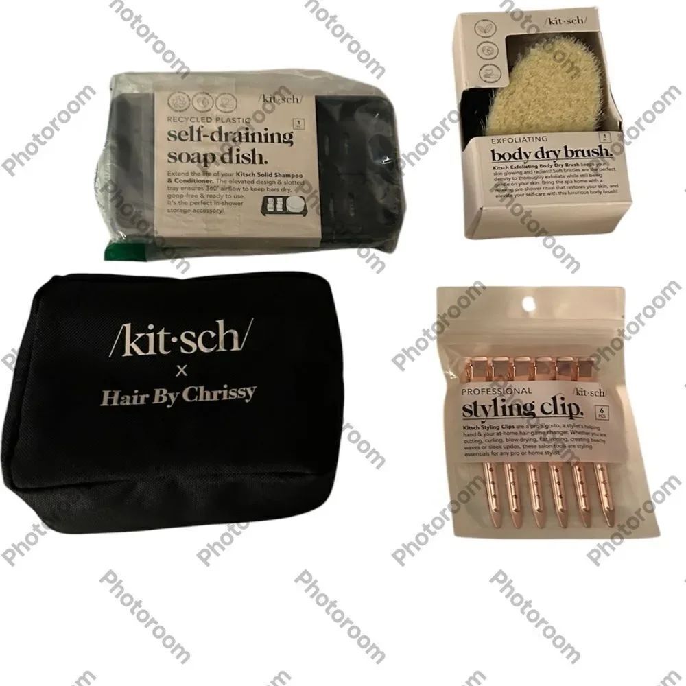 Kitsch BUNDLE includes Rollers, styling Clips, soap dish, Dry Brush, NWT